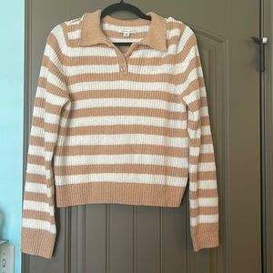 American Eagle Knit Striped Polo Sweater